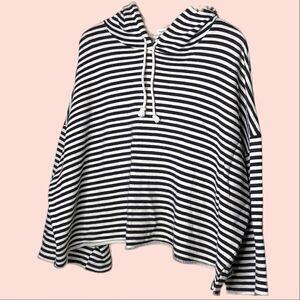 hashttag Oversized Cropped Terry Lined Cotton Pullover Hoodie size M